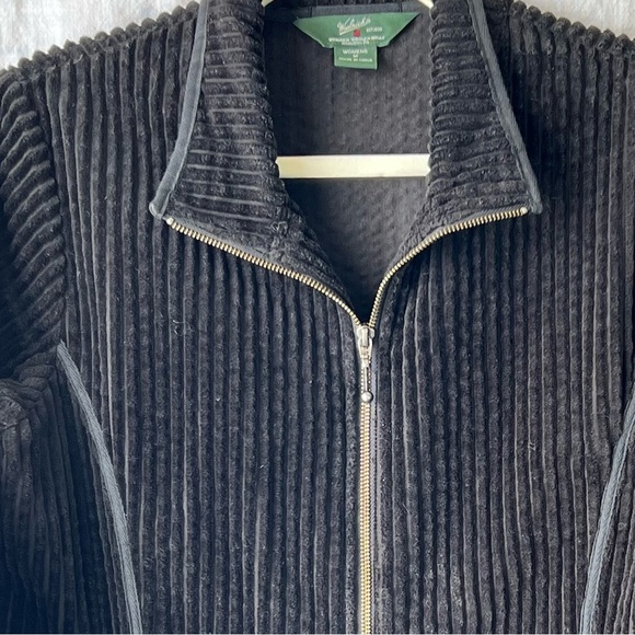 Women's Woolrich Kinsdale Zip Up Ribbed Corduroy Jacket Black Size Medium - Picture 6 of 8